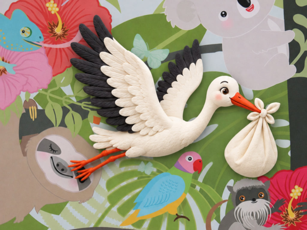 Bild von Storch das bringt ein Baby